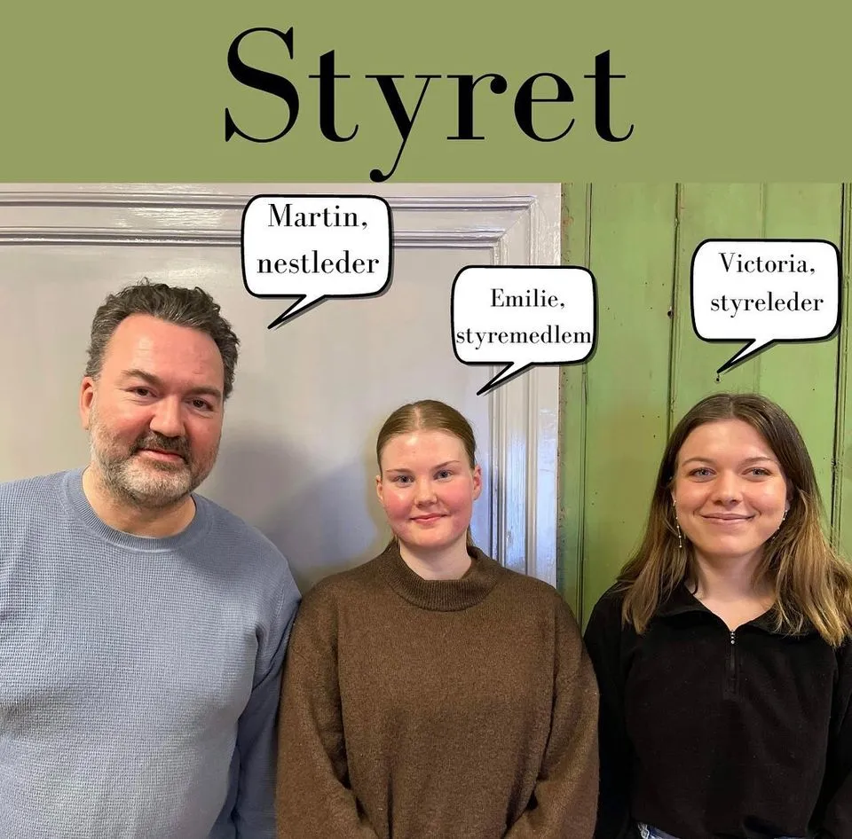 Styret: Martin (nestleder), Emilie (styremedlem) og Victoria (styreleder)